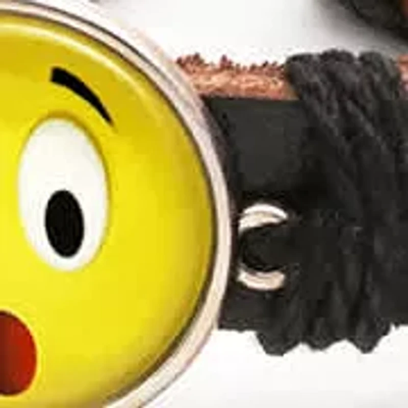 Unisex brown leather drawstring bracelet with alloy yellow heart eyes emoji