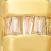 Ladies 18k white gold plated brass simulated diamonds huggie earrings