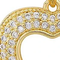 Ladies 18k gold plated brass simulated diamonds heart shape earrings/pendant set