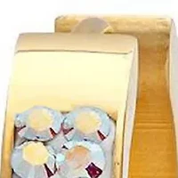 Ladies 18k rose gold plated 20mm huggies with ab adorned swarovski crystals