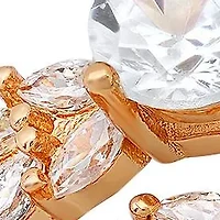 Ladies 18k gold plated brass simulated diamonds band and engagement ring set