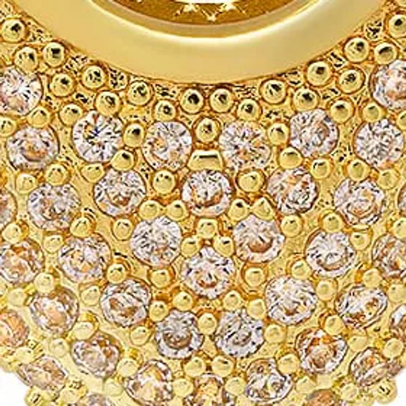 Ladies 18k white gold plated brass simulated diamonds oval huggie earrings