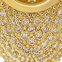 Ladies 18k white gold plated brass simulated diamonds oval huggie earrings