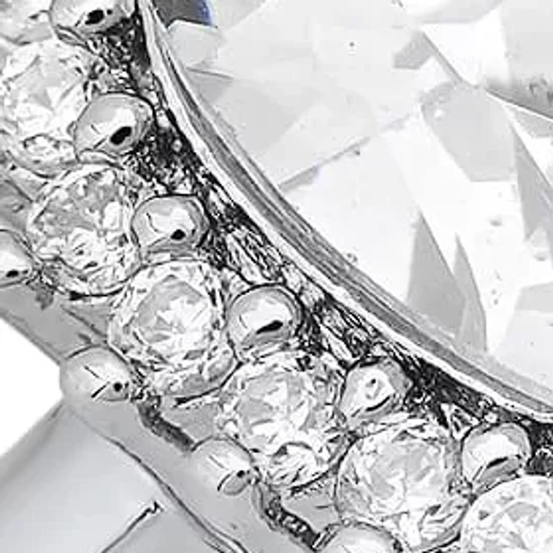 Ladies 18k white gold plated brass simulated diamonds pear shape engagement ring