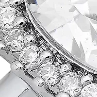 Ladies 18k white gold plated brass simulated diamonds pear shape engagement ring