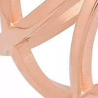 Ladies 18k rose gold plated stainless steel double x ring