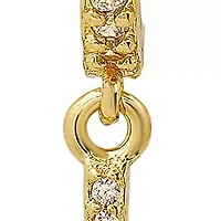 Ladies 18k gold plated brass and simulated diamonds cross huggies earrings