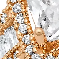 Ladies 18k white gold plated brass simulated diamonds engagement ring