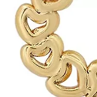 Ladies 18k gold plated stainless steel heart link chain hoop earrings