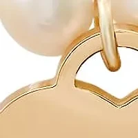 Ladies freshwater pearls and stainless steel heart shape charm " Moms are the…." stretch bracelet