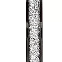 Stainless steel black onyx plated silver glitter hoop earrings