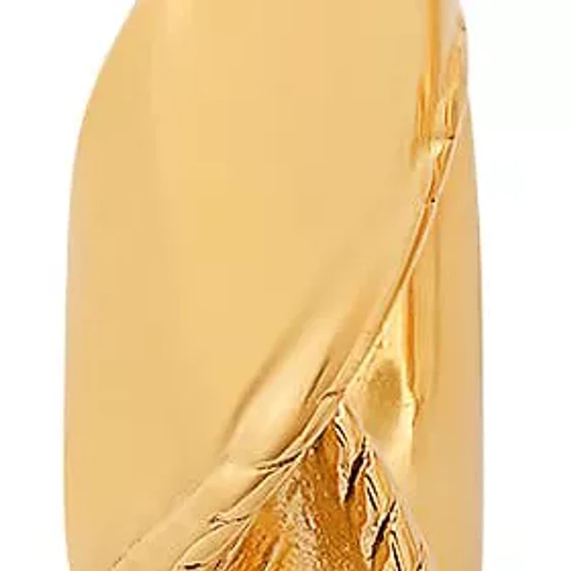 Ladies 18k gold plated stainless steel ribbon twist hoop earrings