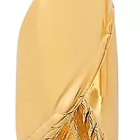 Ladies 18k gold plated stainless steel ribbon twist hoop earrings