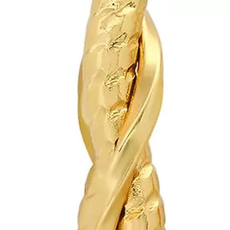 Ladies stainless steel twisted double layered hoop earrings