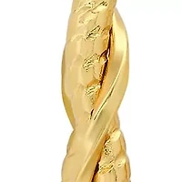 Ladies stainless steel twisted double layered hoop earrings