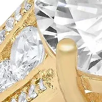 Ladies 18k gold plated brass and simulated diamonds engagement ring