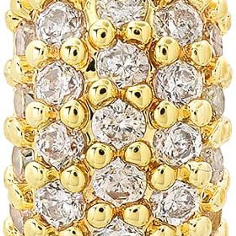 Ladies 18k white gold plated brass simulated diamonds huggie earrings