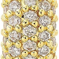 Ladies 18k white gold plated brass simulated diamonds huggie earrings