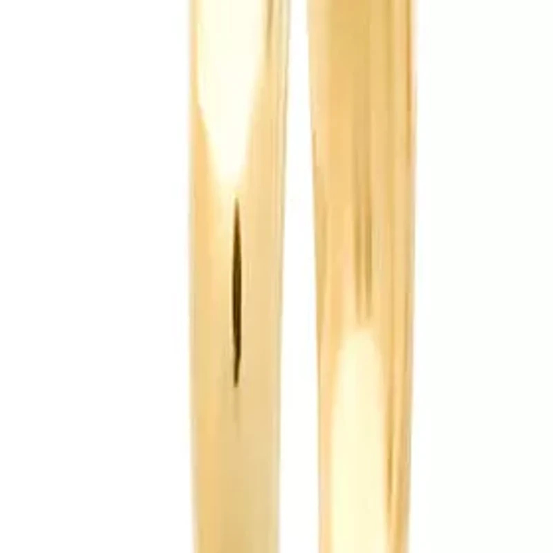 Ladies 18k gold plated stainless steel flat hoop earrings