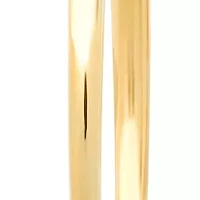 Ladies 18k gold plated stainless steel flat hoop earrings