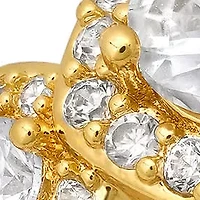 Ladies 18k gold plated brass and simulated diamonds engagement ring