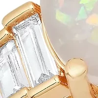 Ladies 18k gold plated brass and simulated diamonds engagement ring