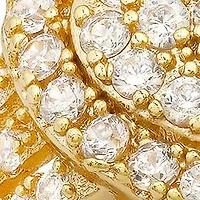 Ladies 18k white gold plated brass and simulated diamonds heart shape ring