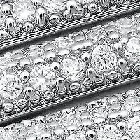 Ladies 18k white gold plated brass simulated diamonds tube 3pc rings set