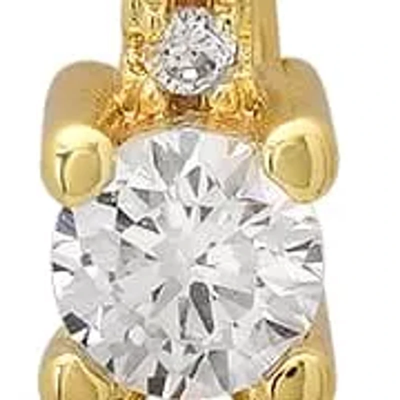 Ladies 18k gold plated brass and simulated square shape diamonds hook dangle drop earrings