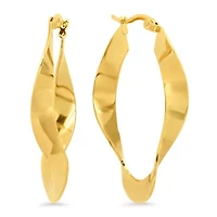 Ladies stainless steel wavy hoop earrings