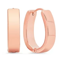 Ladies stainless steel classic oval hoop earrings