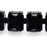 Unisex black ip brass simulated diamonds tennis bracelet