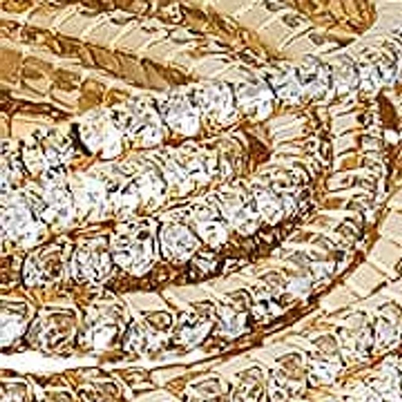 Ladies fashion simulated diamond stretch yellow plated alloy bracelet and ring set