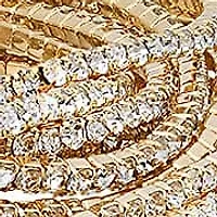 Ladies fashion simulated diamond stretch yellow plated alloy bracelet and ring set