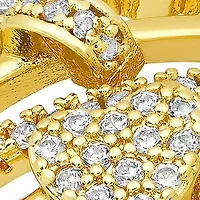 Ladies 18k gold plated brass simulated diamonds stackble 3pc rings set