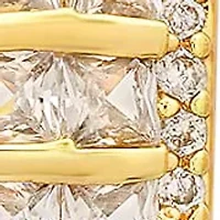Ladies 18k gold plated brass and simulated diamonds huggie earrings