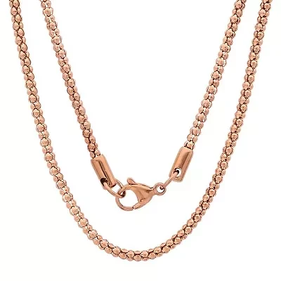 Ladies 18 kt rose gold plated 16" italian accent necklace chain