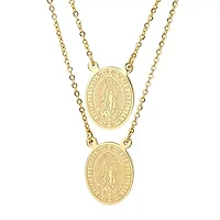 Ladies 18kt gold plated religious/our lady of guadalupe scapular necklace