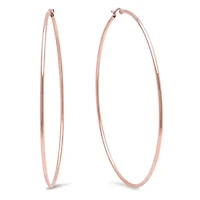 Ladies stainless steel flat hoops earrings