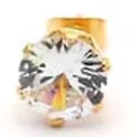 Ladies stainless steel and simulated diamonds studs earrings