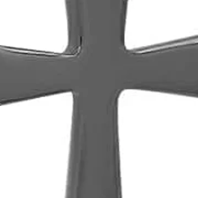 Ladies 18k gold plated stainless steel religious dangling charm cross huggie earrings