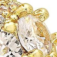 Ladies 18k gold plated brass simulated diamonds fire ball dangle drop huggie earrings