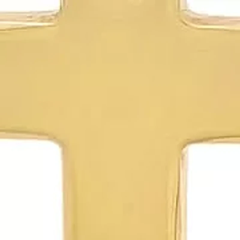 Ladies 18kt gold plated stainless steel cross earrings