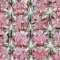 Ladies metallic stretch bracelet and ring set with simulated pink diamonds