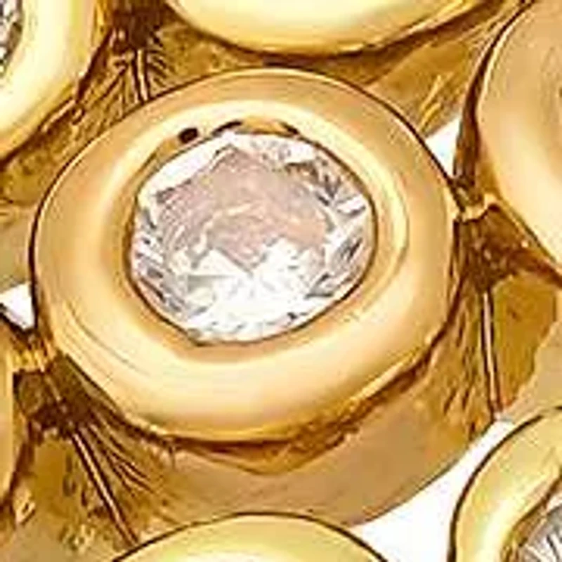 Ladies 18k gold plated brass and simulated diamonds stackable 3pc band rings