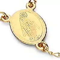 Ladies 18k rose gold stainless steel rosary necklace