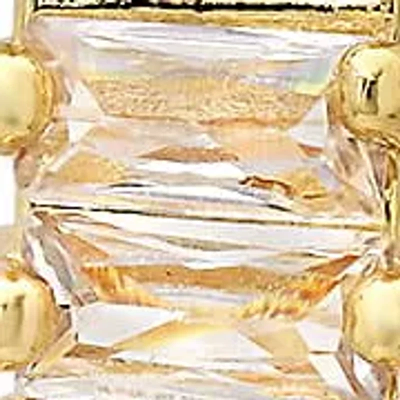 Ladies 18k gold plted brass simulated diamonds huggie earrings