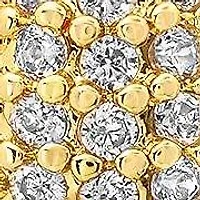 Ladies 18k gold plated brass simulated diamonds huggie earrings