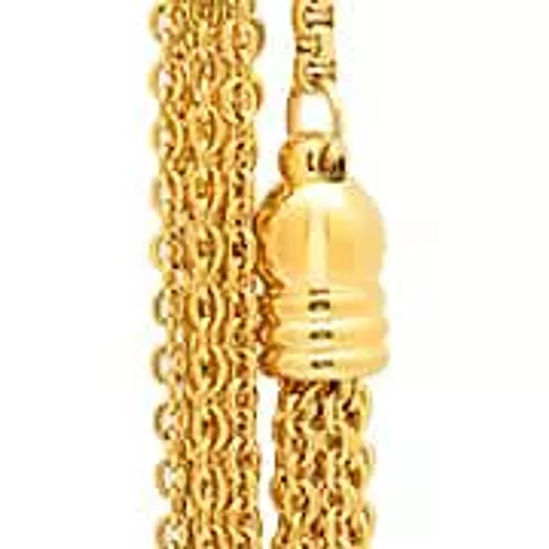 Ladies stainless steel double tassel necklace