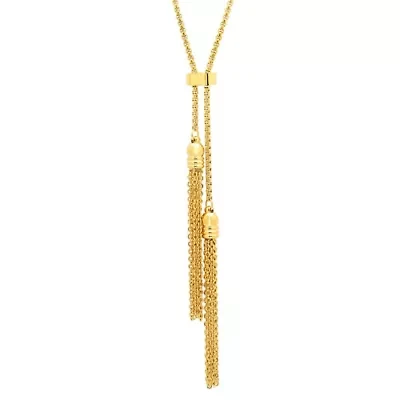 Ladies stainless steel double tassel necklace